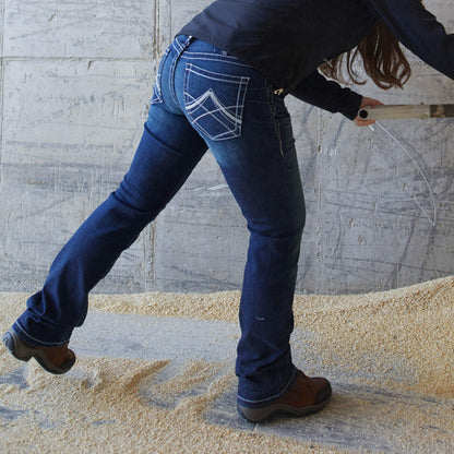 Mid Rise Whipstitch Boot Cut Jean - US 9252