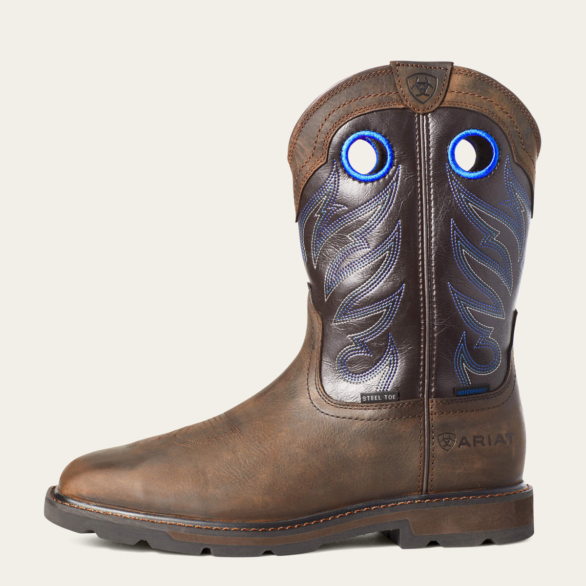 Groundwork Waterproof Wide Square Toe Steel Toe Work Boot - US 7357