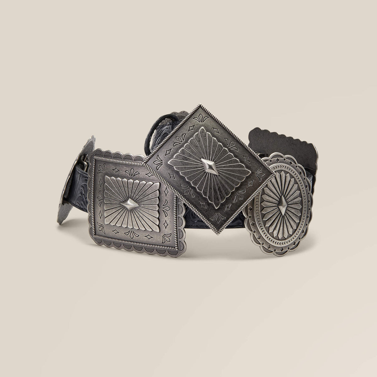 Oval and Rectangle Concho Belt - US 6789