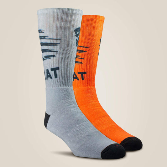 Patriot Graphic Crew Work Sock 2 Pair Multi Color Pack - US 1086