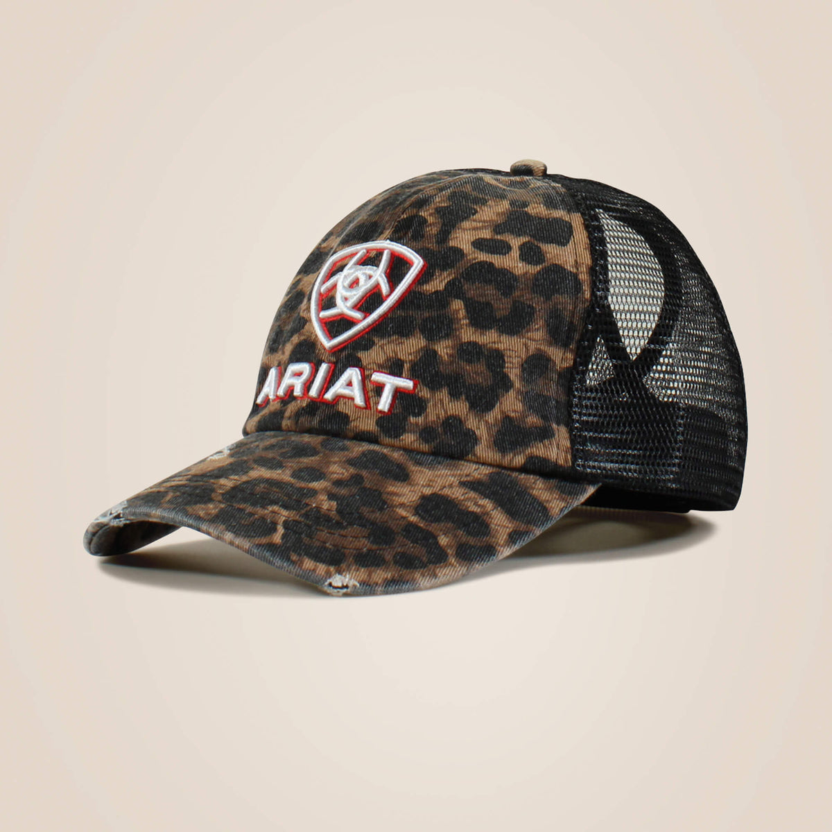 Embossed logo cheetah print cap - US 1509