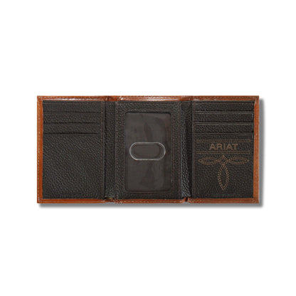 Lattice embossed trifold wallet - US 9929