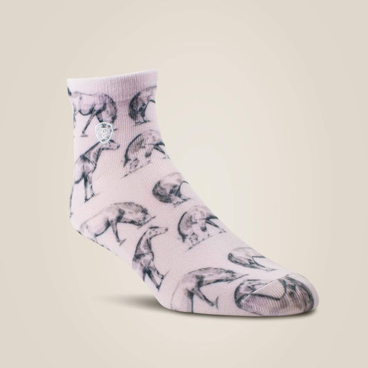 Horse/Cactus Print Ankle Sock 2 Pair Multi Pack - US 9968
