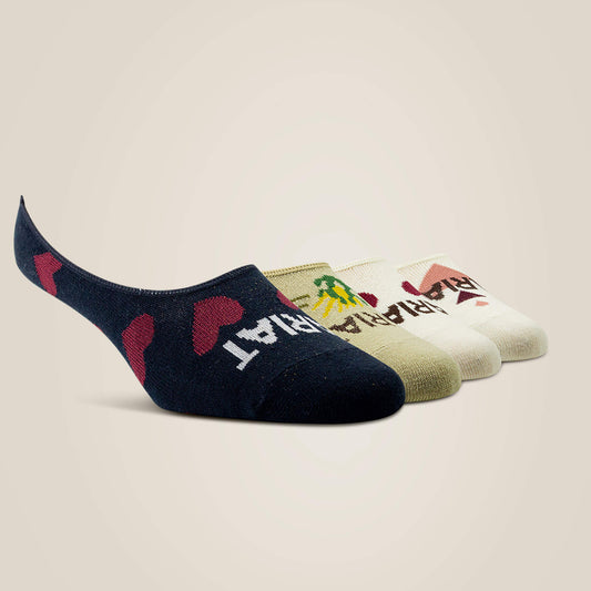 No Slip No Show Sock 2 Pair Multi Color Pack - US 9016