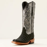 BLACK SUEDED CAIMAN|SOFT MERCURY