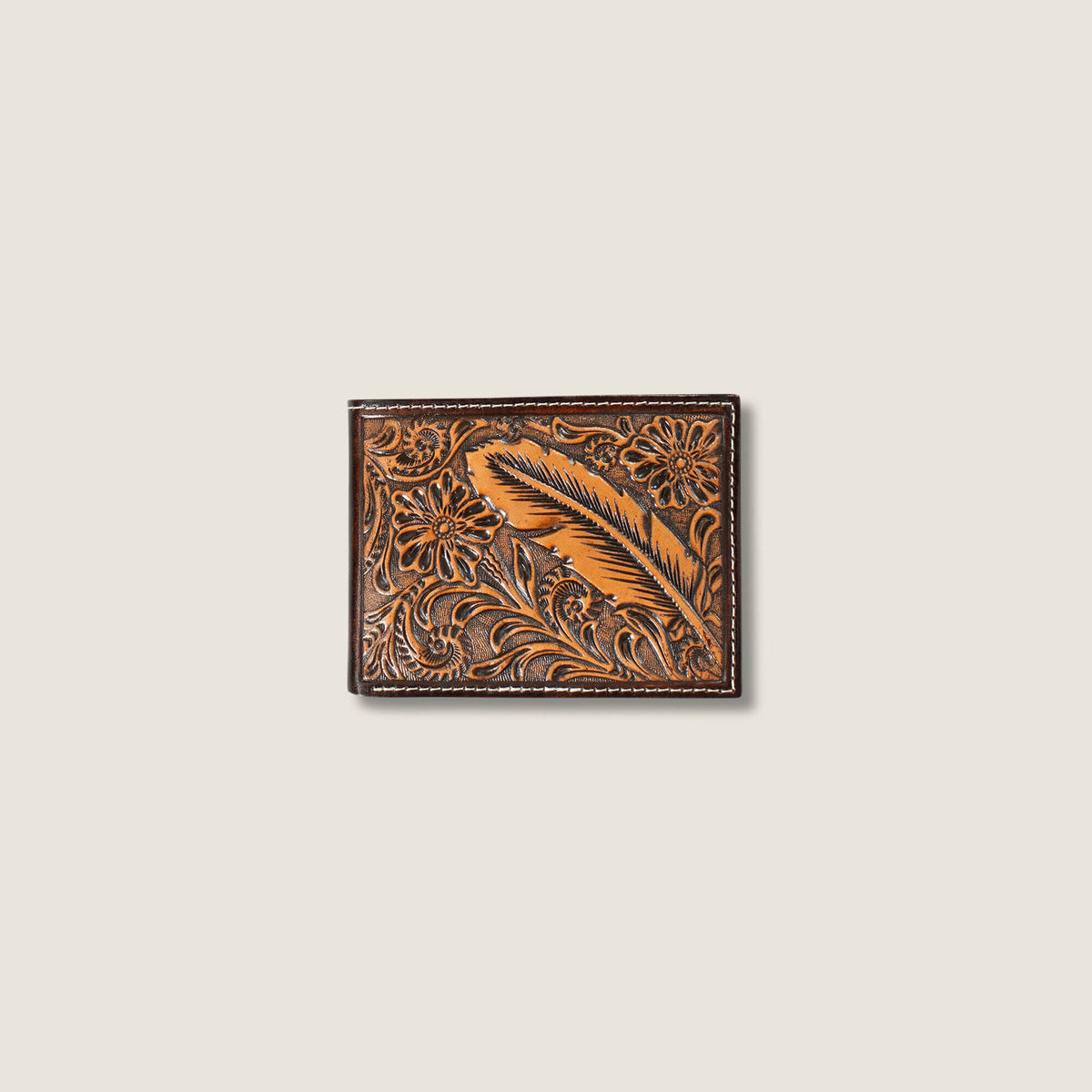 Tooled Feather Bifold Wallet - US 9270