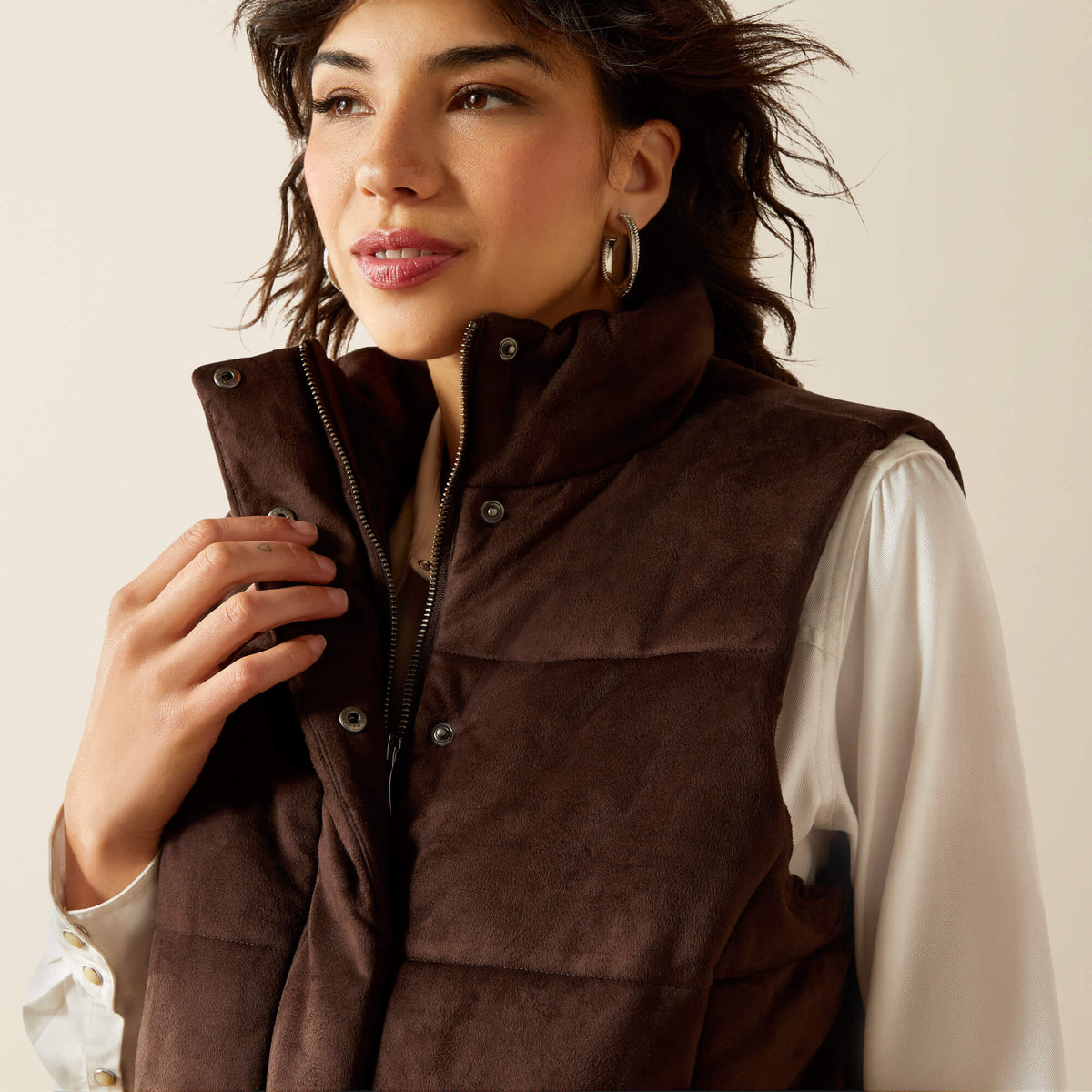 Swirls Faux Leather Vest - US 4918