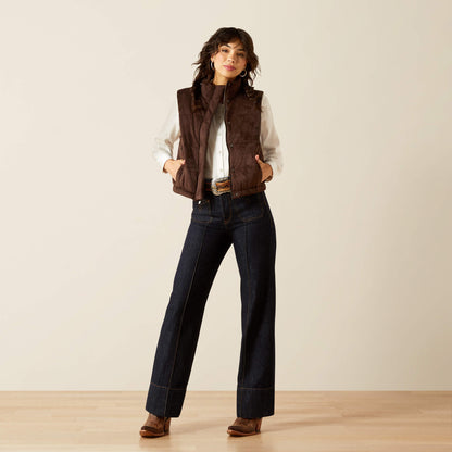 Swirls Faux Leather Vest - US 4918