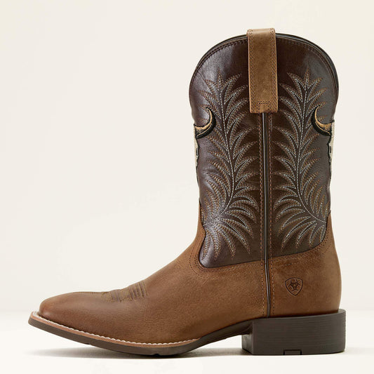 Sport Steer Skull Wide Square Toe Cowboy Boot - US 7590