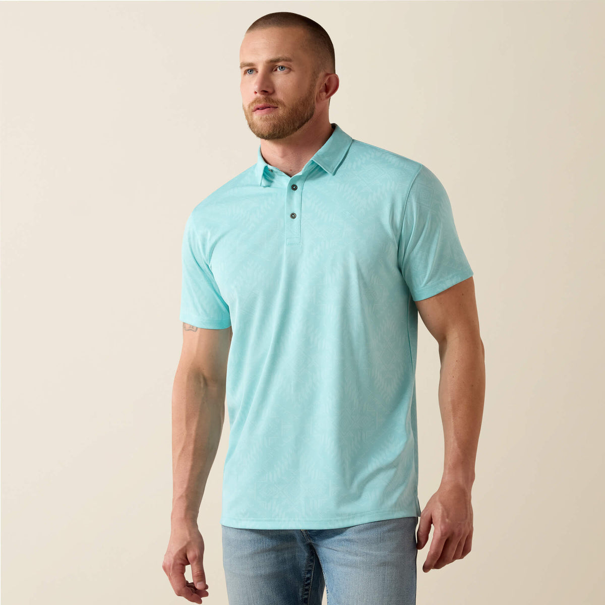Jacquard Printed Fitted Polo - US 2102