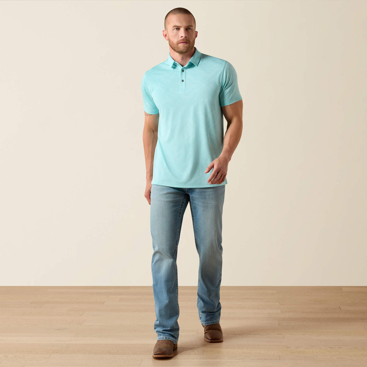 Jacquard Printed Fitted Polo - US 2102