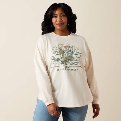 Canvas Oversized Long Sleeve T-Shirt - US 9181
