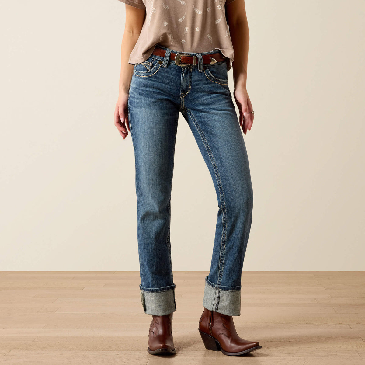 Mid Rise Estelle Straight Leg Jeans - US 1249