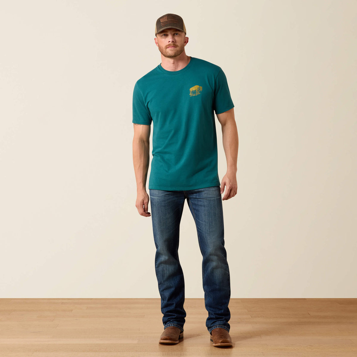 Ariat Bison Wander Flag Classic Fit T-Shirt - US 9482