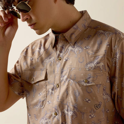 Printed VentTEK Western Fitted Snap Shirt - US 4699