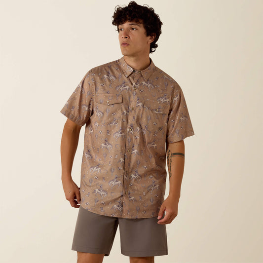 Printed VentTEK Western Fitted Snap Shirt - US 4699