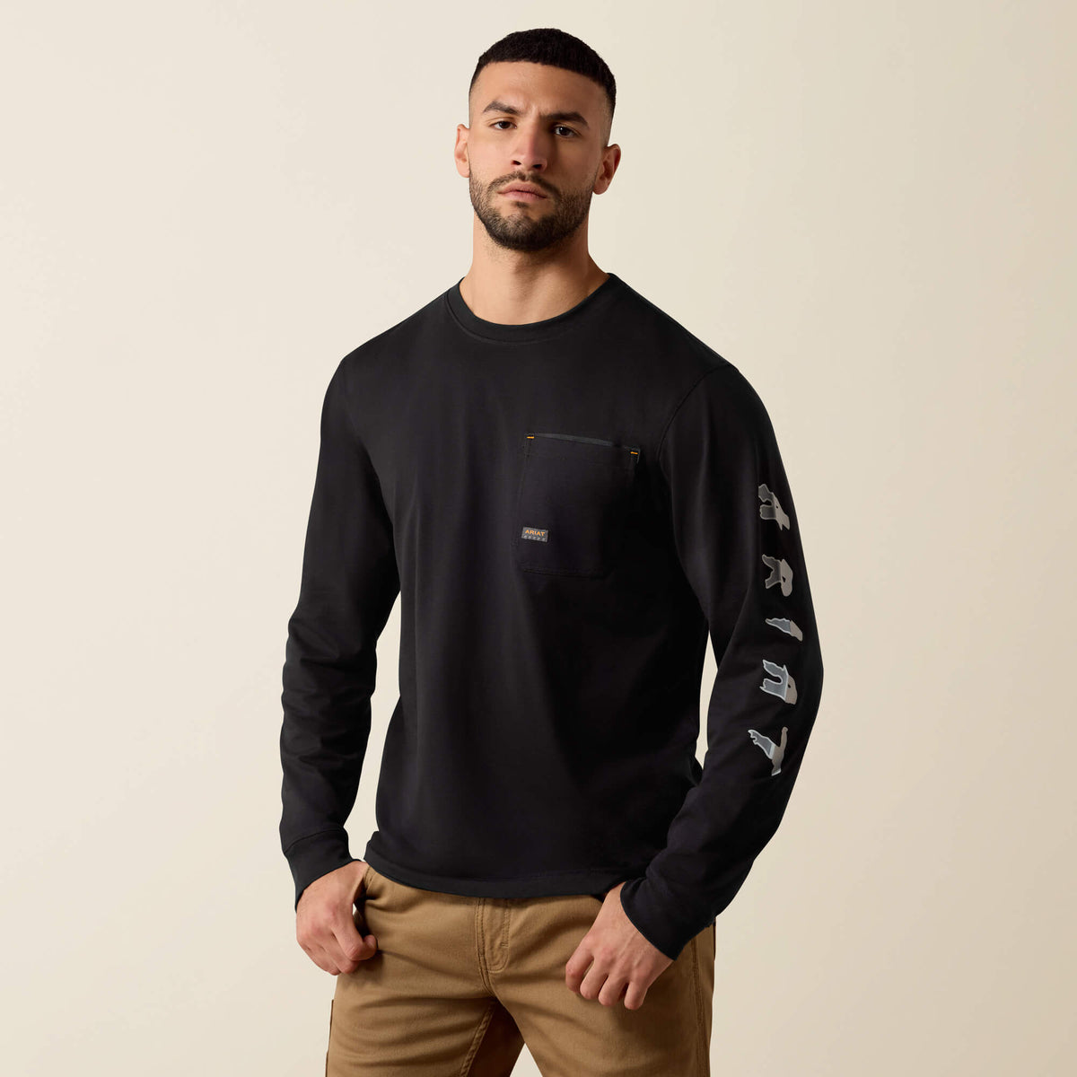 Rebar Workman Bearded Skull Long Sleeve T-Shirt - US 1495