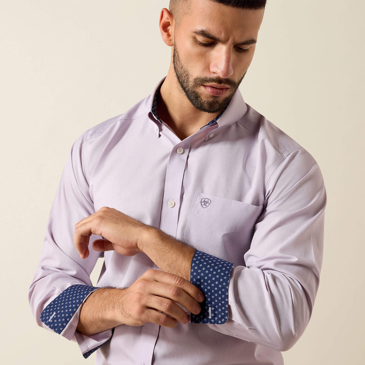 Wrinkle Free Solid Pinpoint Oxford Classic Fit Shirt - US 8661