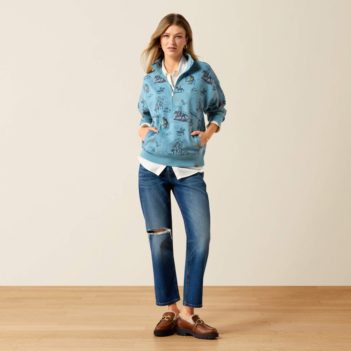 Painted 1/2 Zip Sweatshirt - US 6299