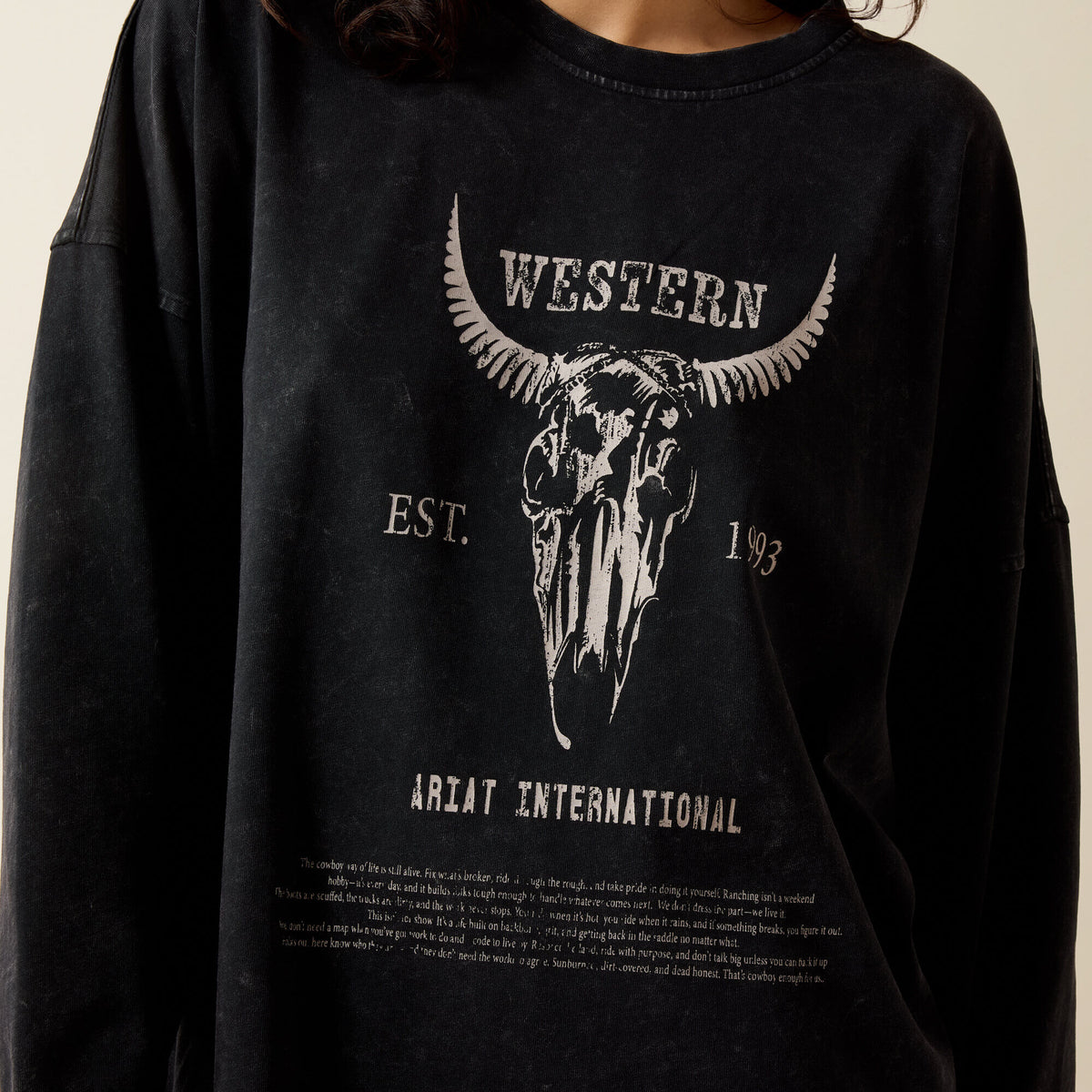 Canvas Oversized Long Sleeve T-Shirt - US 9961