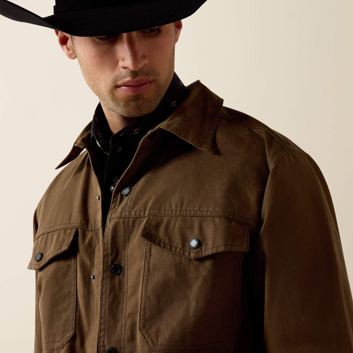 Waxed Cotton Shirt Jacket - US 1642