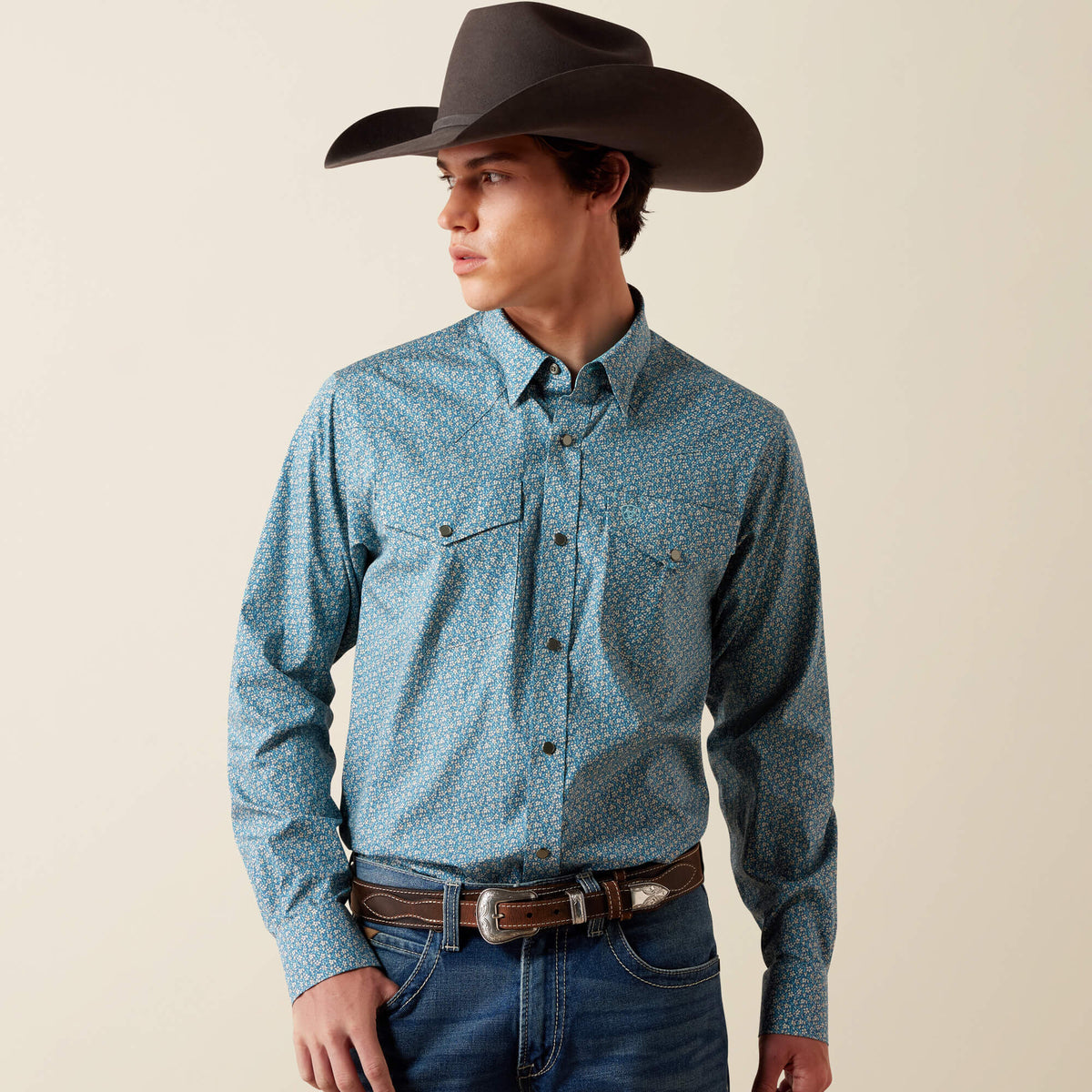 Wrinkle Free Bram Fitted Snap Shirt - US 4127