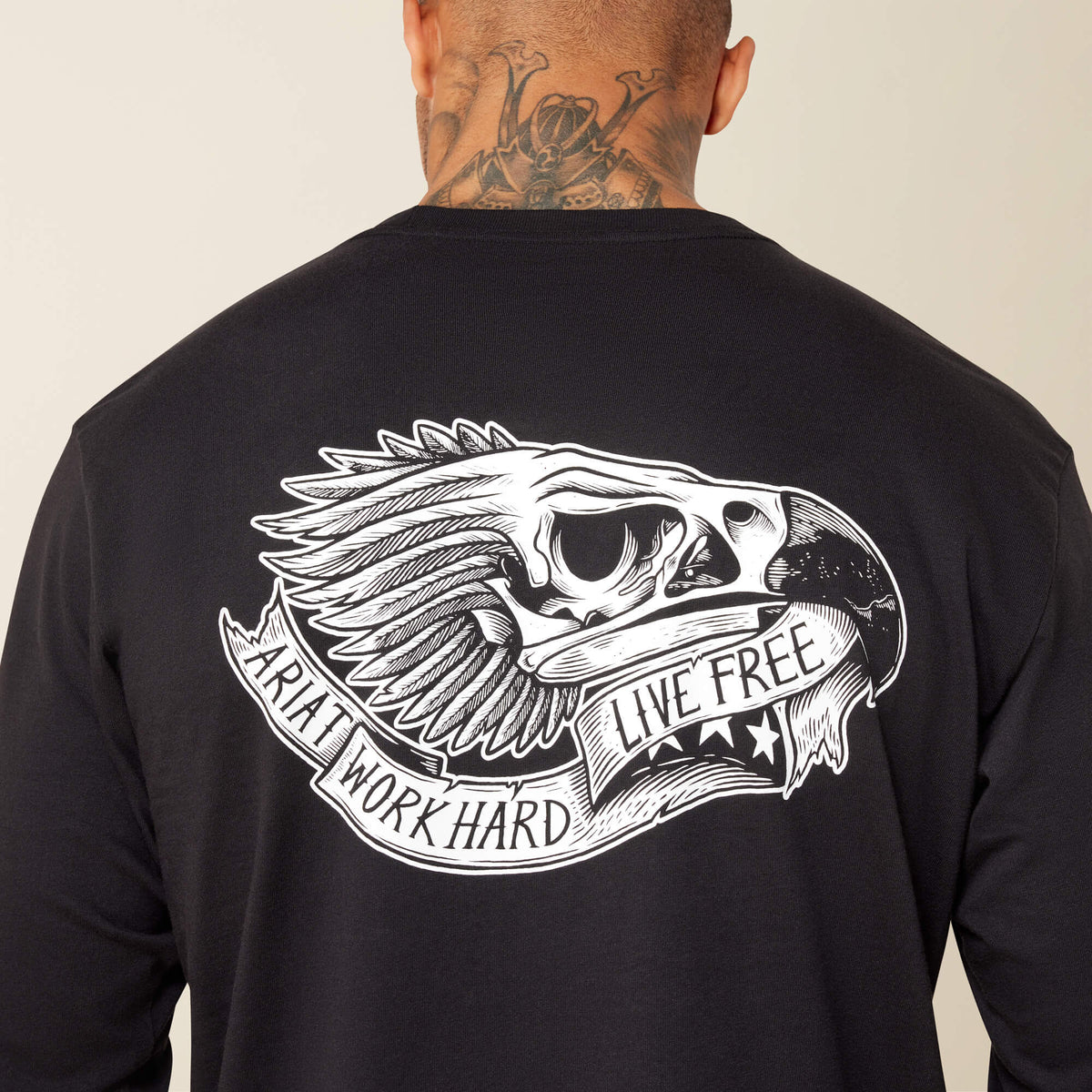 Rebar Cotton Strong Eagle Skull Long Sleeve T-Shirt - US 5508