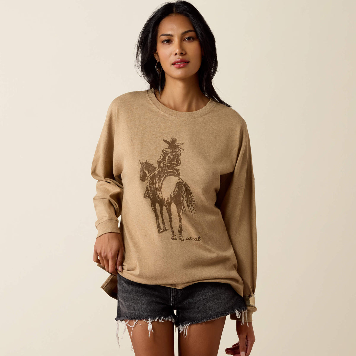 Canvas Oversized Long Sleeve T-Shirt - US 0875