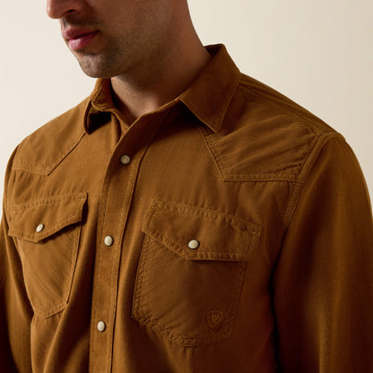Retro Handorf Corduroy Fitted Snap Shirt - US 9916