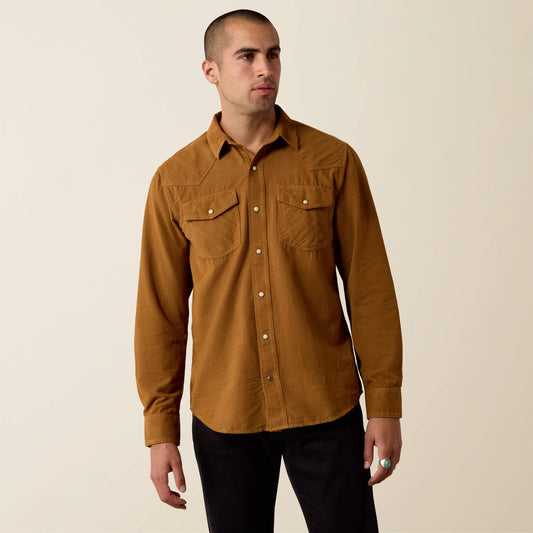 Retro Handorf Corduroy Fitted Snap Shirt - US 9916