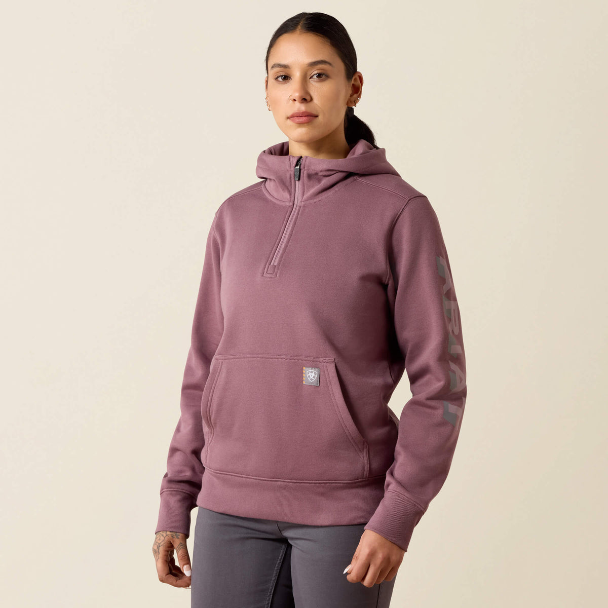 Rebar Lightweight Logo 1/2 Zip Hoodie - US 5000