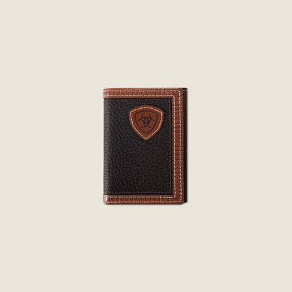Pebble Leather With Trim Trifold Wallet - US 7520