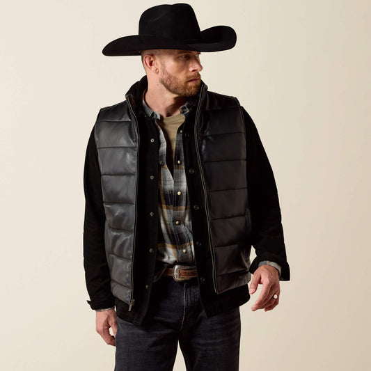 Bench Made Lamb Leather Puffer Vest - US 9641
